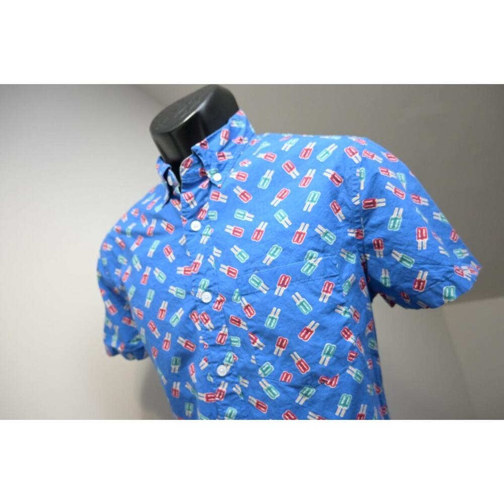 J Crew Button Up Dress Shirt Popsicle Casual Short Sleeve Pocket Mens Sz Small